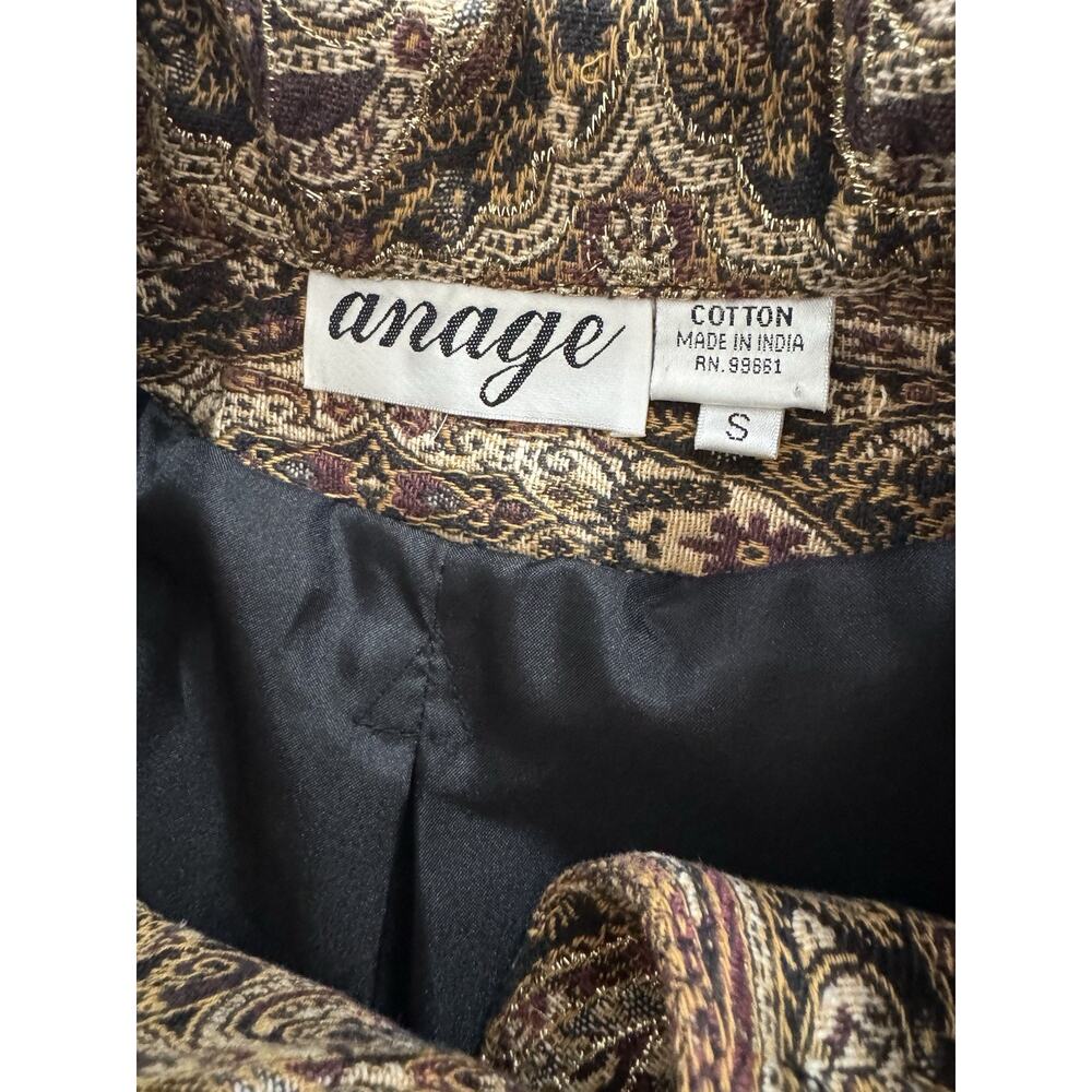 Anage Paisley Crop Jacket EUC Small Boho Vintage Statement Retro Chic Festival - Picture 5 of 5